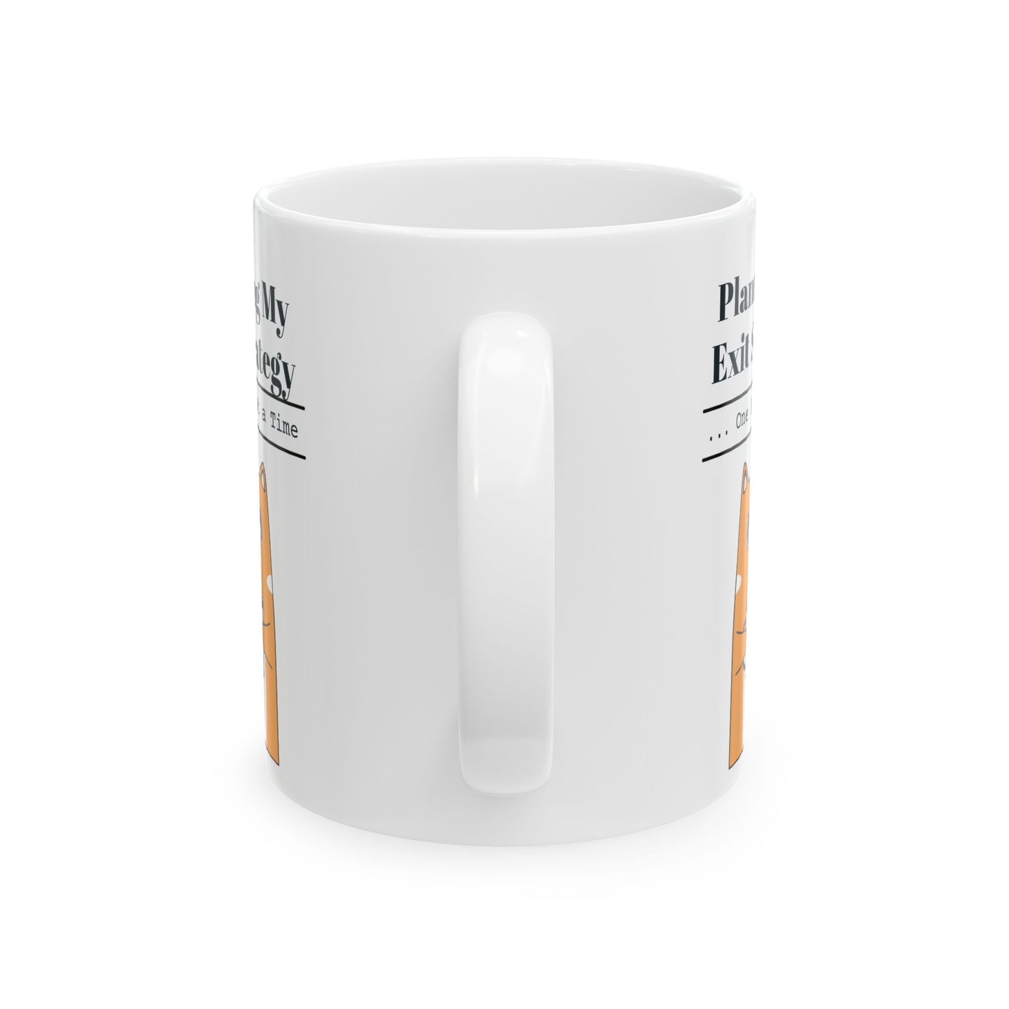 "Planning My Exit Strategy One Sip At A Time" Cat Coffee Mug