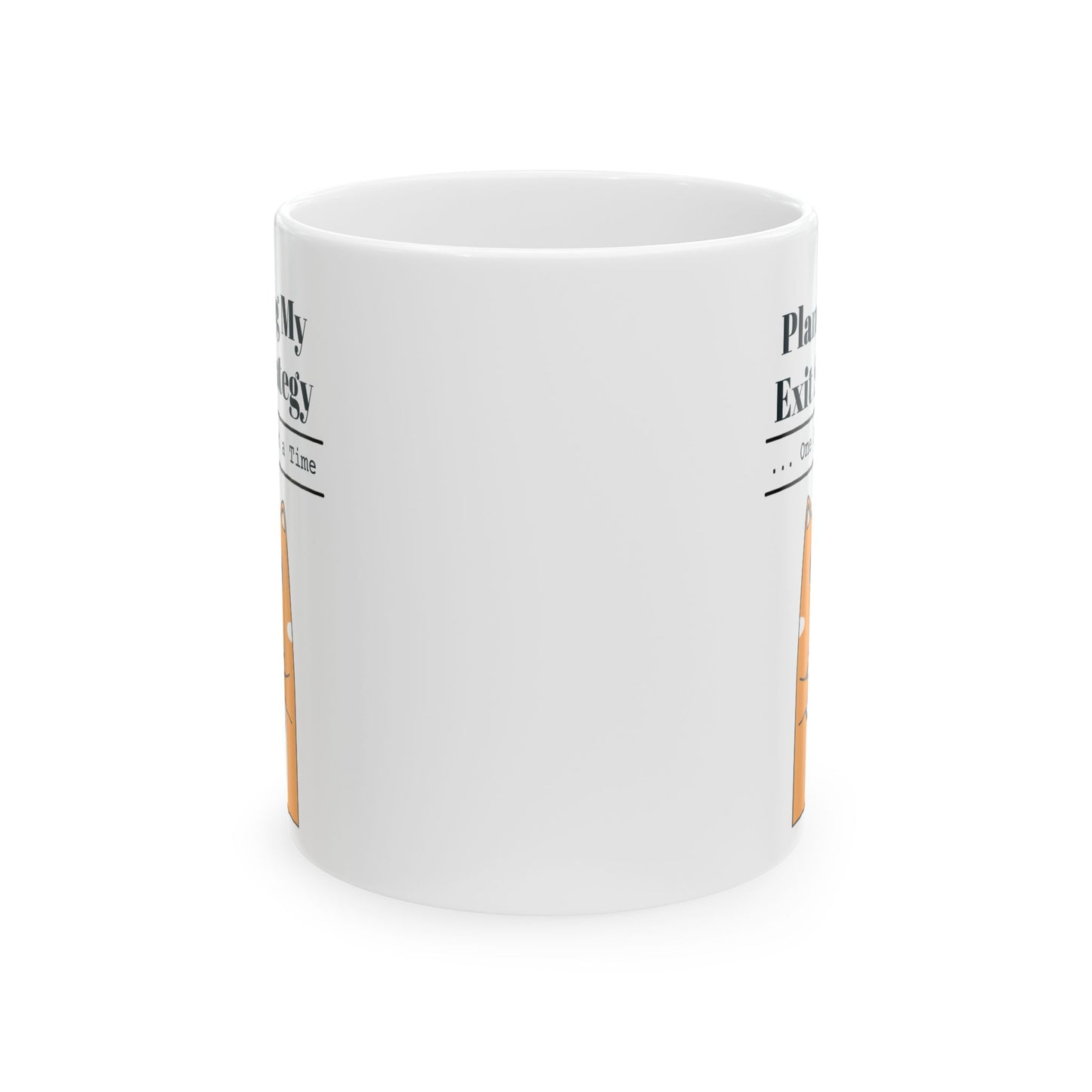 "Planning My Exit Strategy One Sip At A Time" Cat Coffee Mug