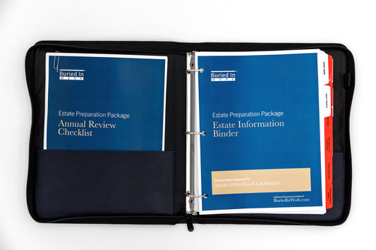 Set of Three Premium Faux Leather 3-Ring Binders (Orange, Blue, & Green)