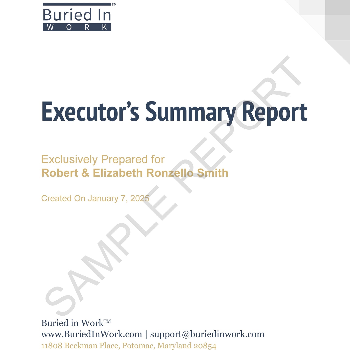 Executor's Summary Report