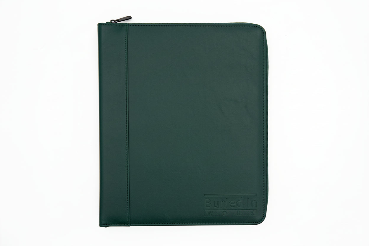 Premium Faux Leather 3-Ring Binder (Green)