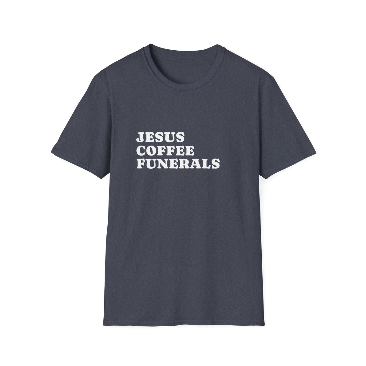 Heather Navy t-shirt, front