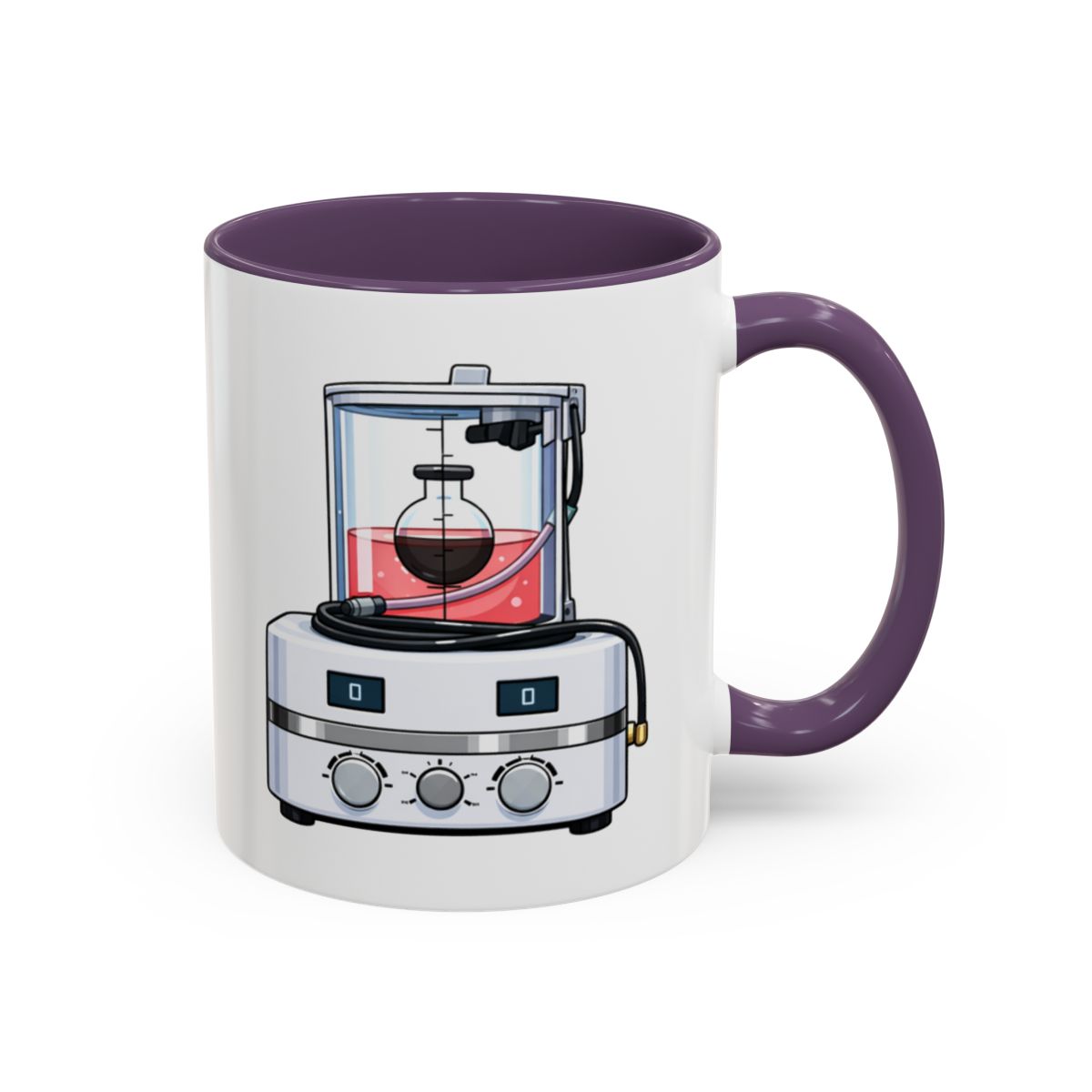 Modern Embalming Machine Mug – Purple handle and inside, 11 oz