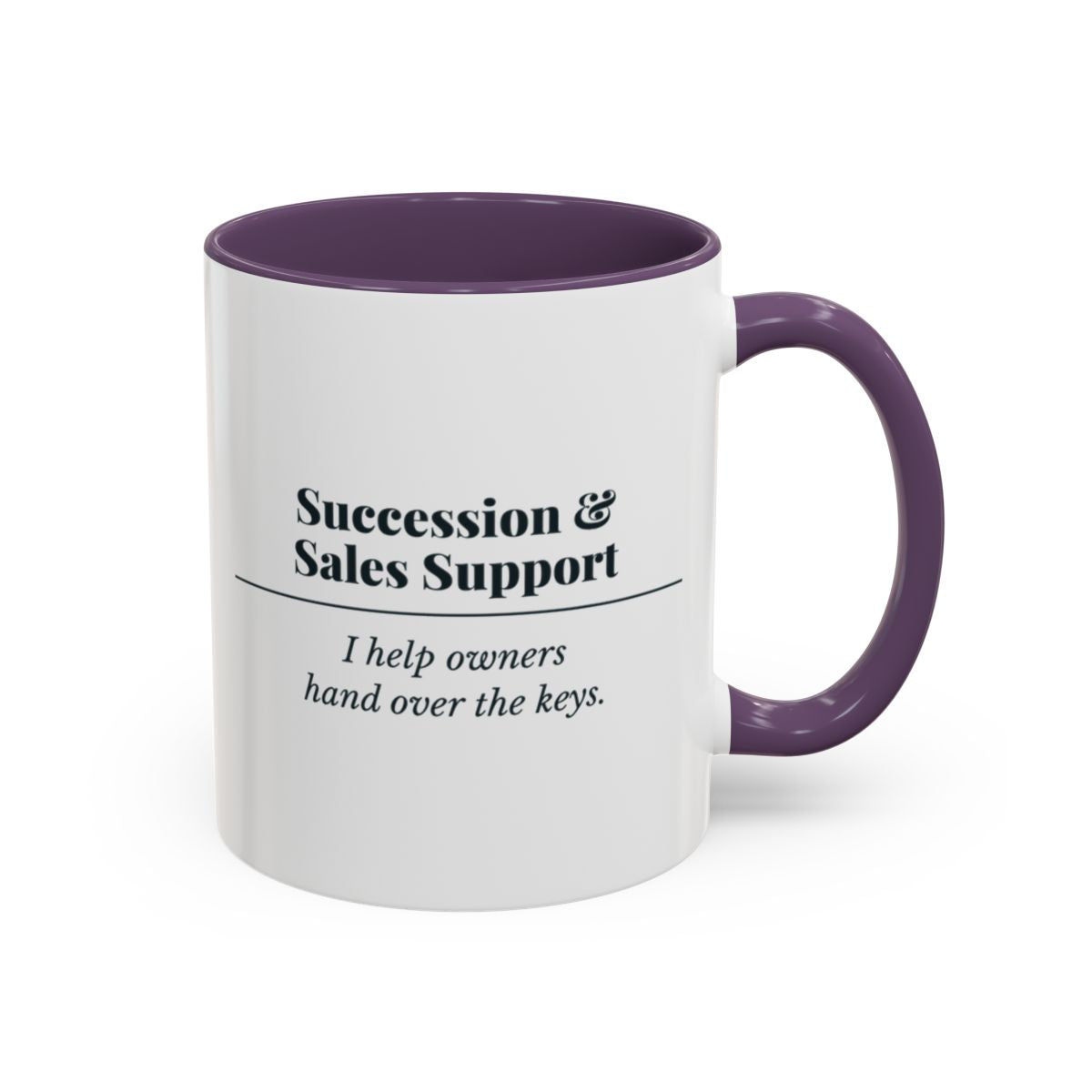 Succession & Sales Support Definition Mug – Purple handle and inside, 11 oz