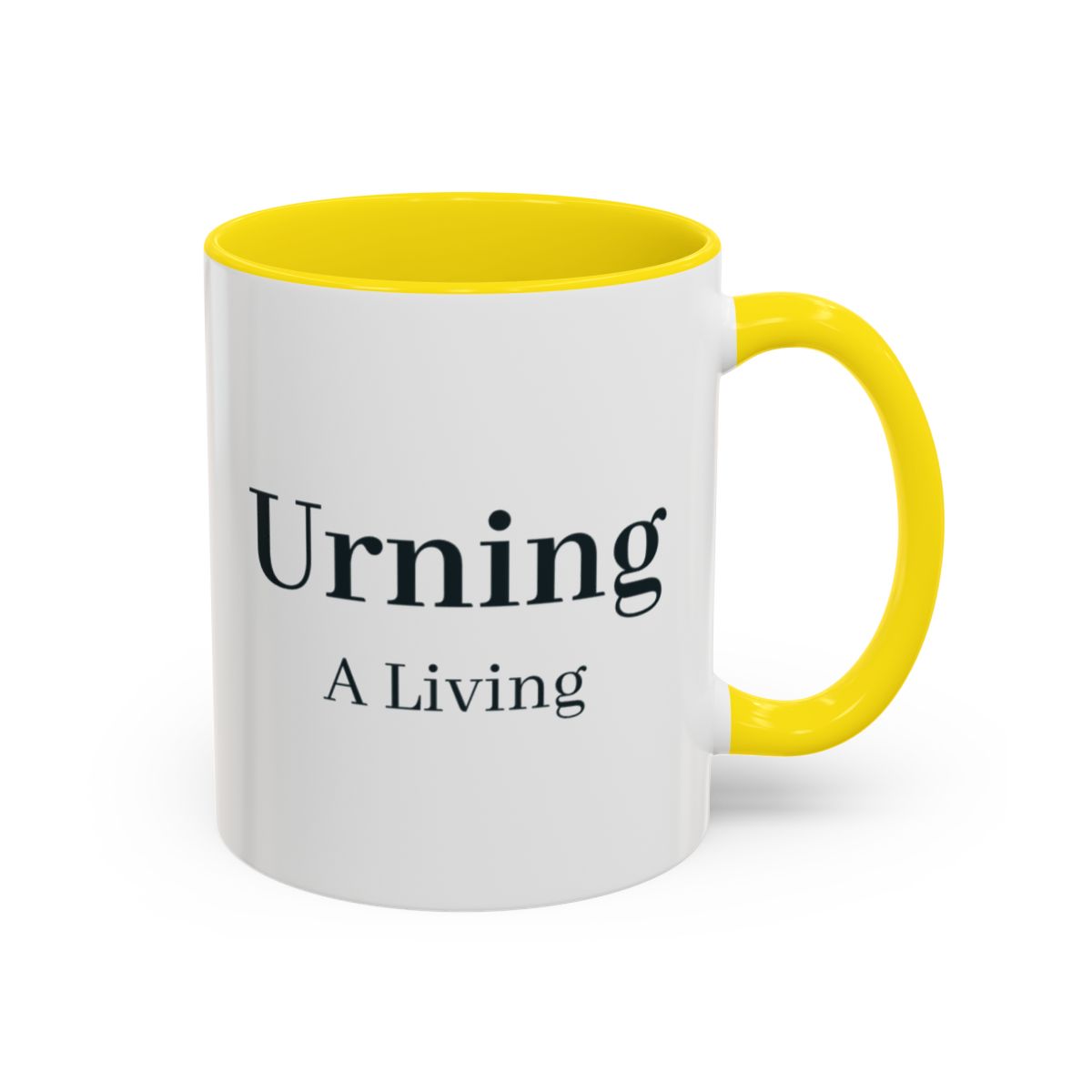 Urning a Living Mug – Yellow handle and inside, 11 oz