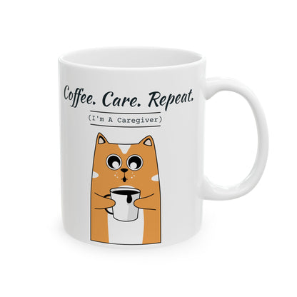 "Coffee. Care. Repeat" Caregiver Mug