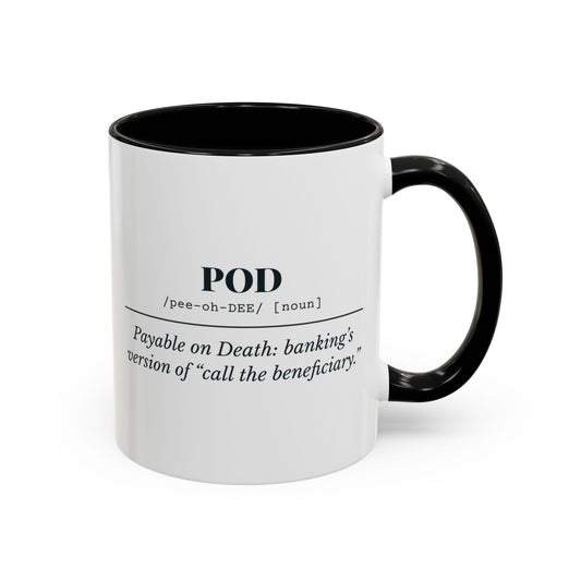 POD Definition Mug – Black handle and inside, 11 oz