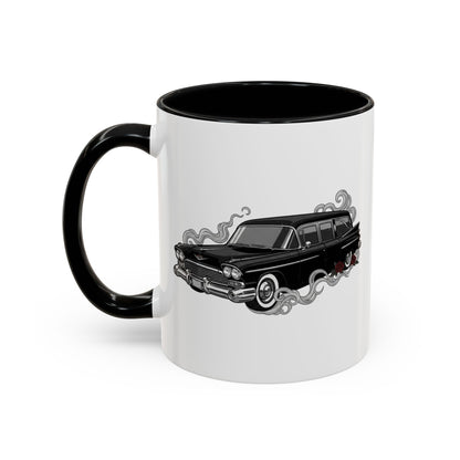 Hearse Mug – Black handle and inside, 11 oz, other side