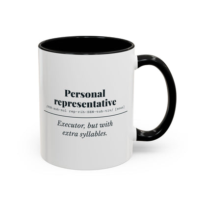 Personal Representative Definition Mug – Black handle and inside, 11 oz