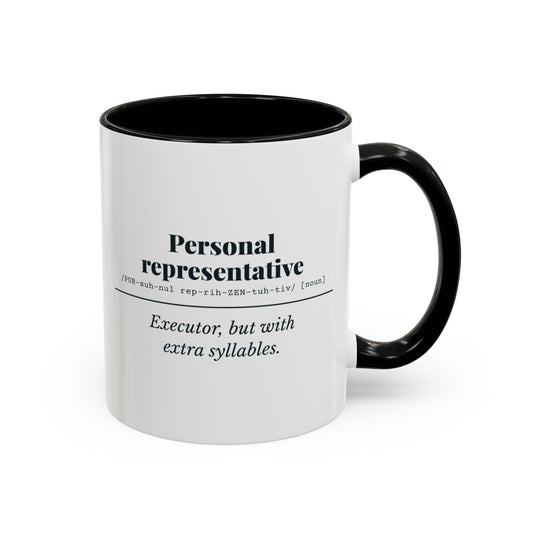 Personal Representative Definition Mug – Black handle and inside, 11 oz