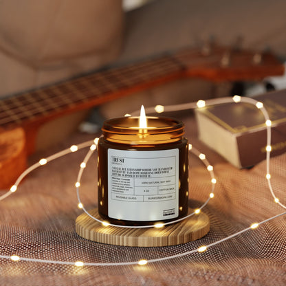 "Trust" Definition White Sage + Lavender Soy Candle – Handmade in an Amber Jar