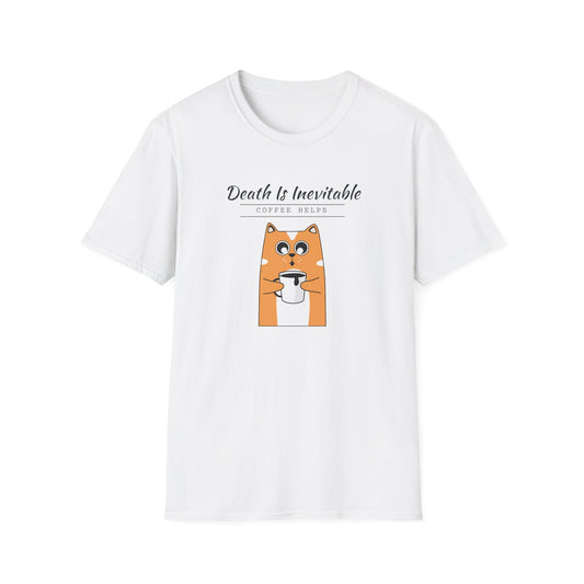 Death Is Inevitable, Coffee Helps Cat T-Shirt