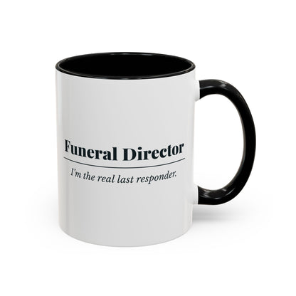 Funeral Director Definition Mug – Black handle and inside, 11 oz