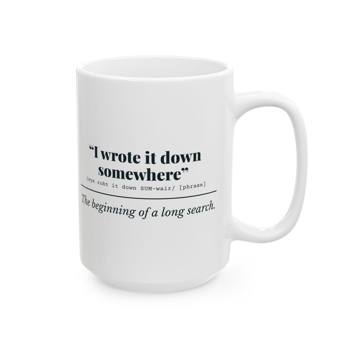 "I Wrote It Down Somewhere" Mug