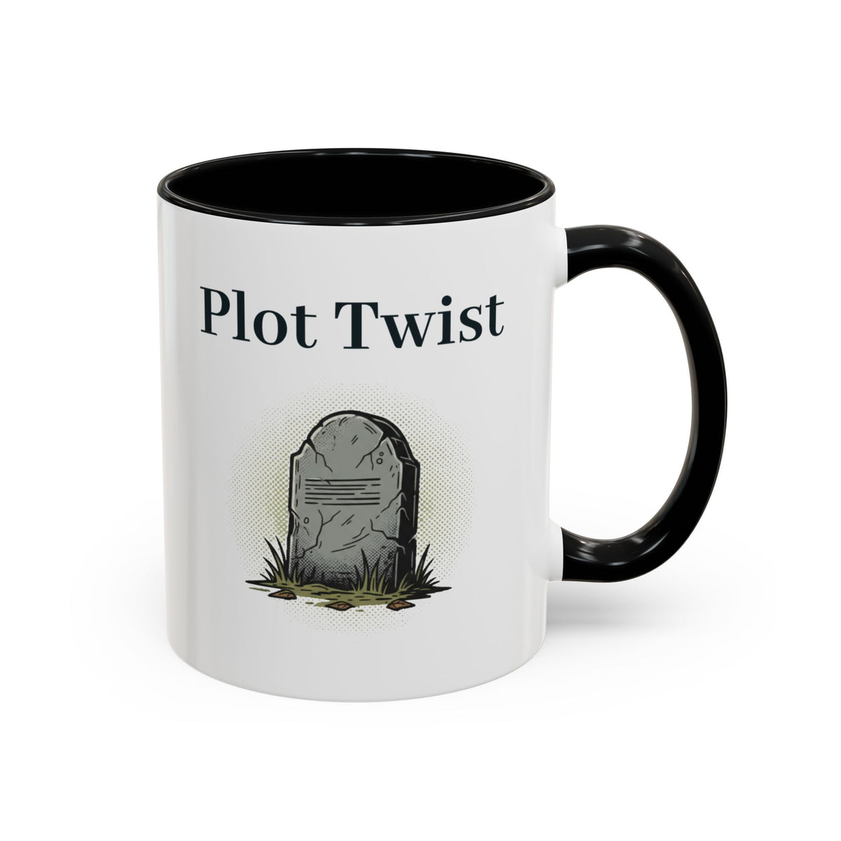 Plot Twist Mug – Black handle and inside, 11 oz