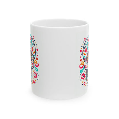 Day of the Dead Flower Pattern Coffee Mug