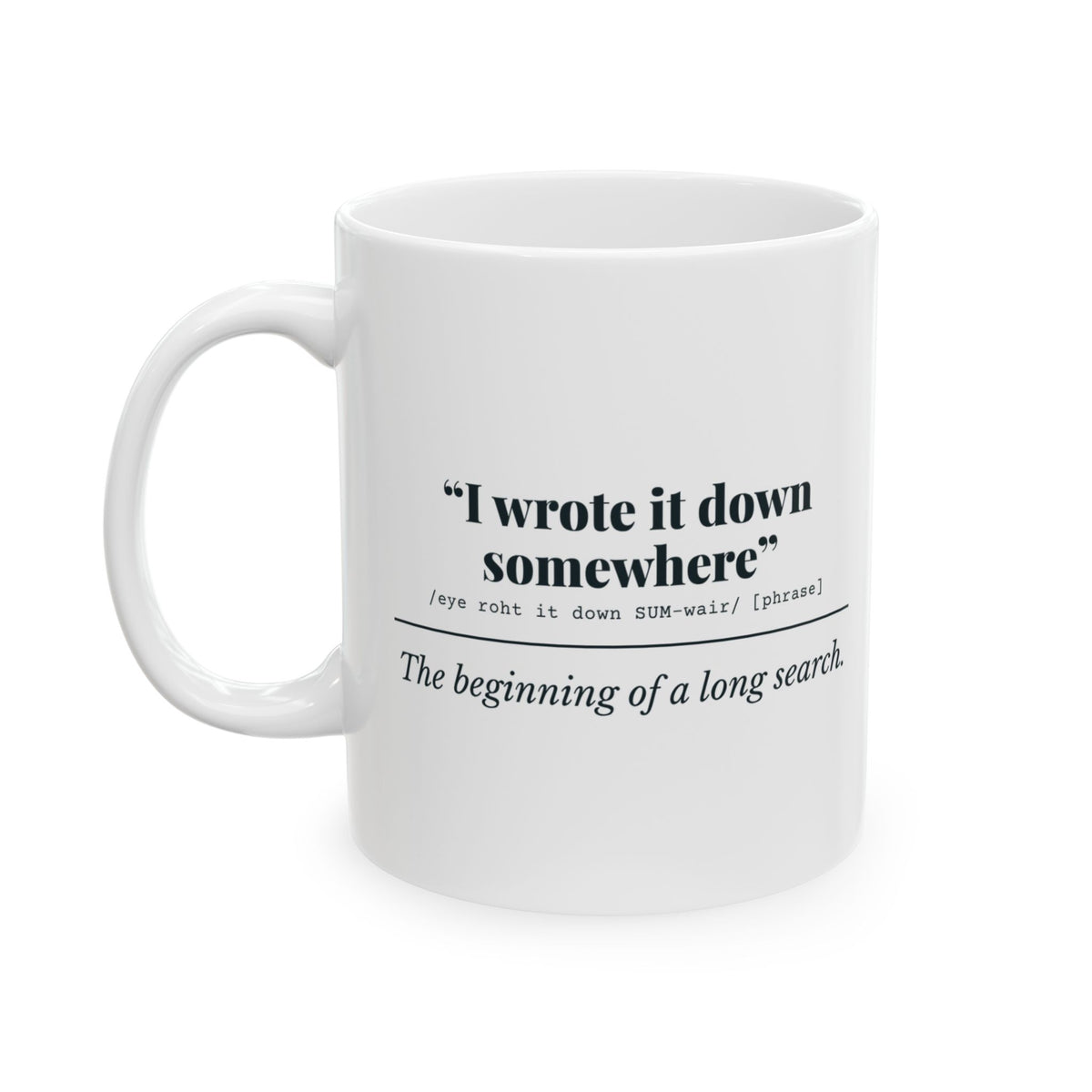 "I Wrote It Down Somewhere" Mug