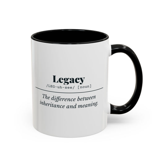 Legacy Definition Mug – Black handle and inside, 11 oz