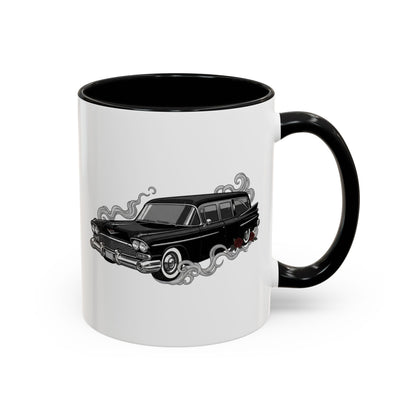 Hearse Mug – Black handle and inside, 11 oz