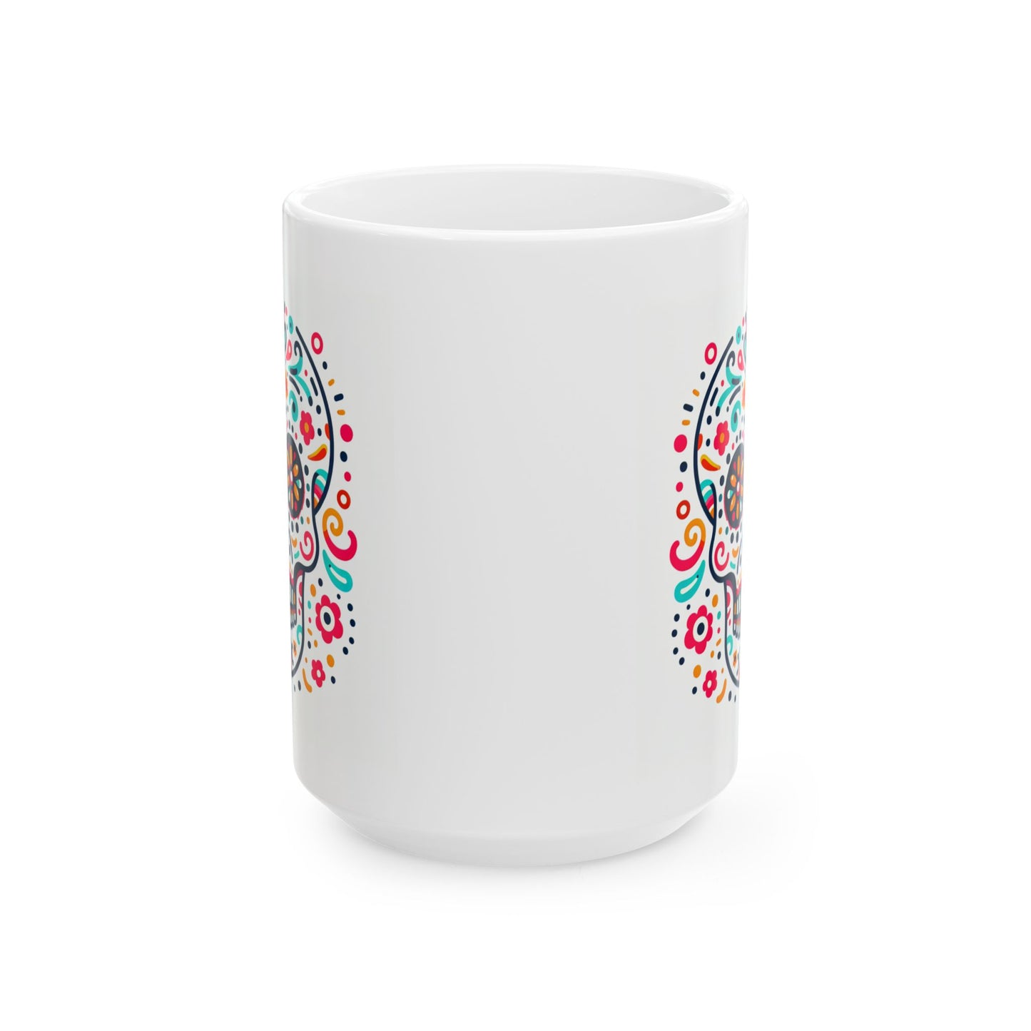 Day of the Dead Flower Pattern Coffee Mug