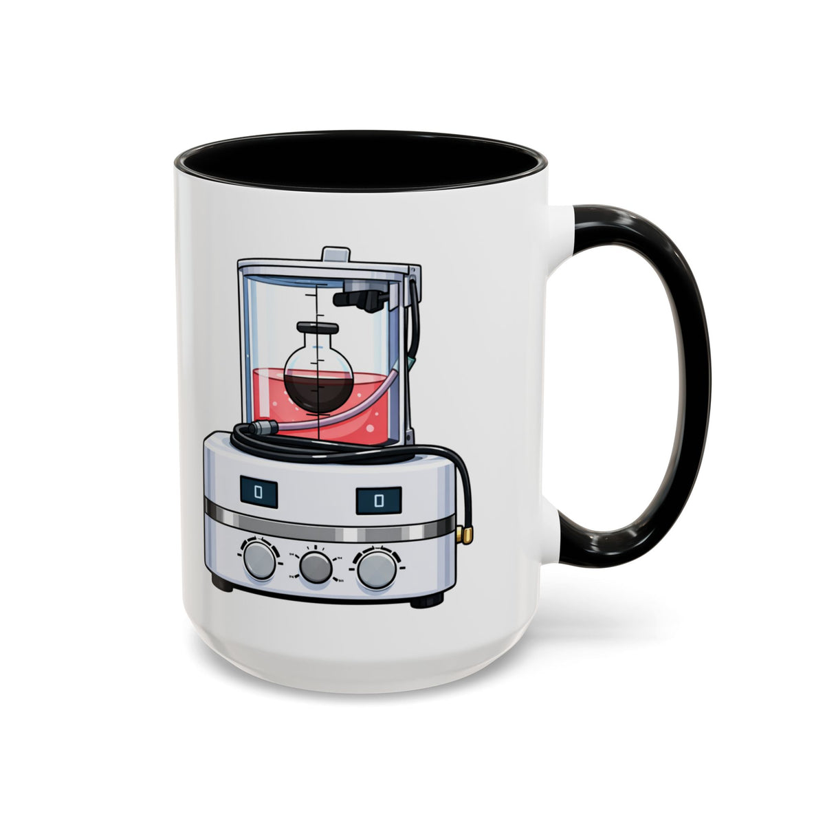 Modern Embalming Machine Mug – Black handle and inside, 15 oz