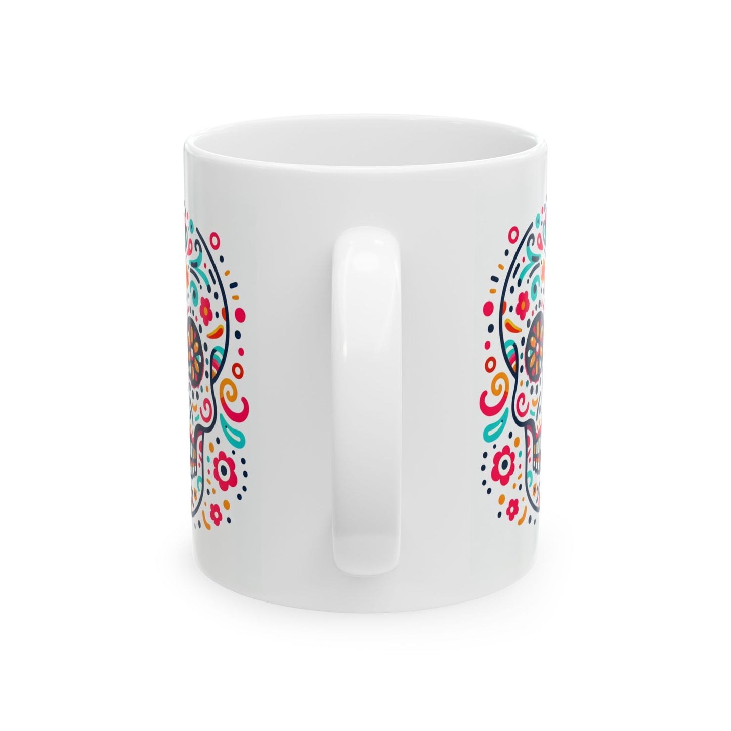 Day of the Dead Flower Pattern Coffee Mug