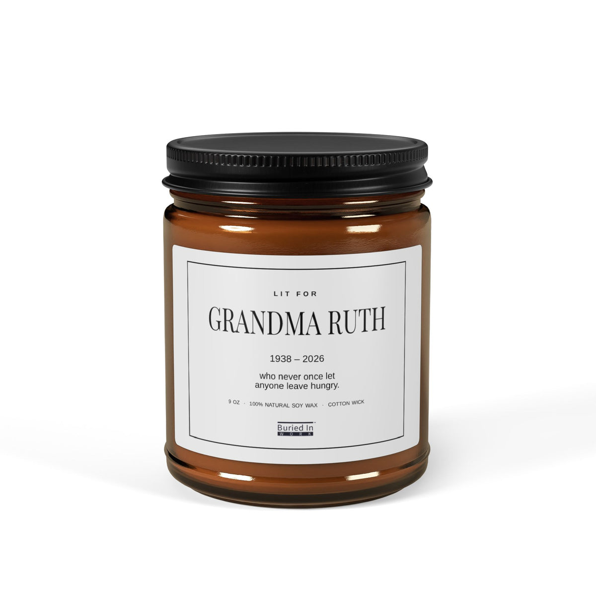 "Lit For" Personalized Memorial Candle