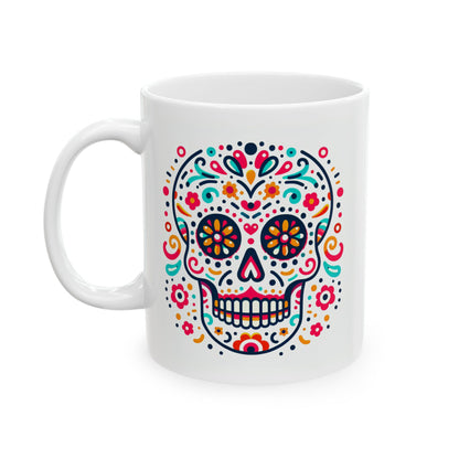 Day of the Dead Flower Pattern Coffee Mug