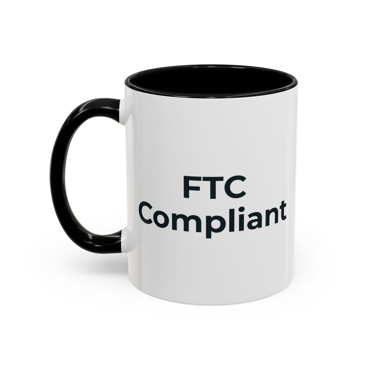 FTC Compliant Mug – Black handle and inside, 11 oz, other side