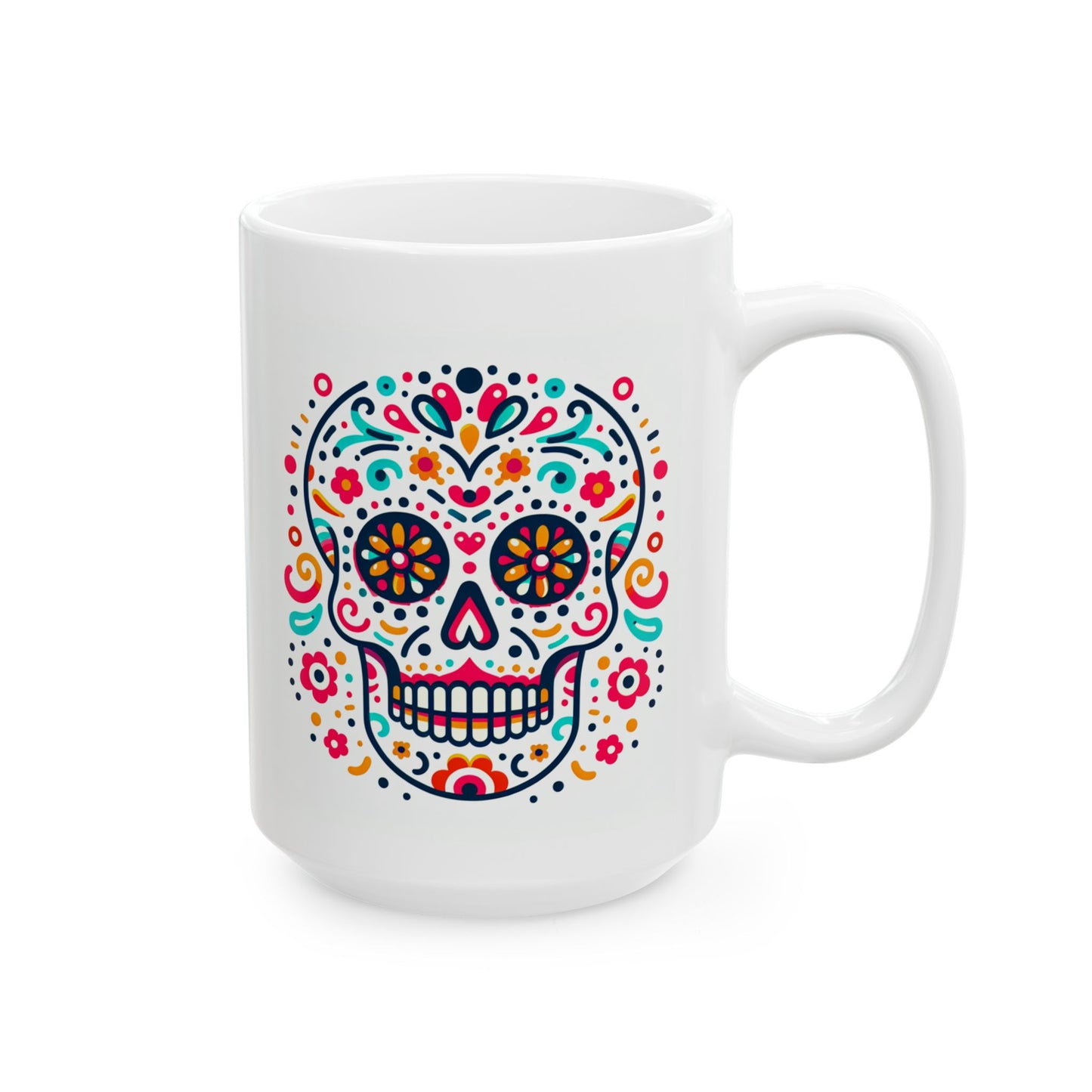 Day of the Dead Flower Pattern Coffee Mug