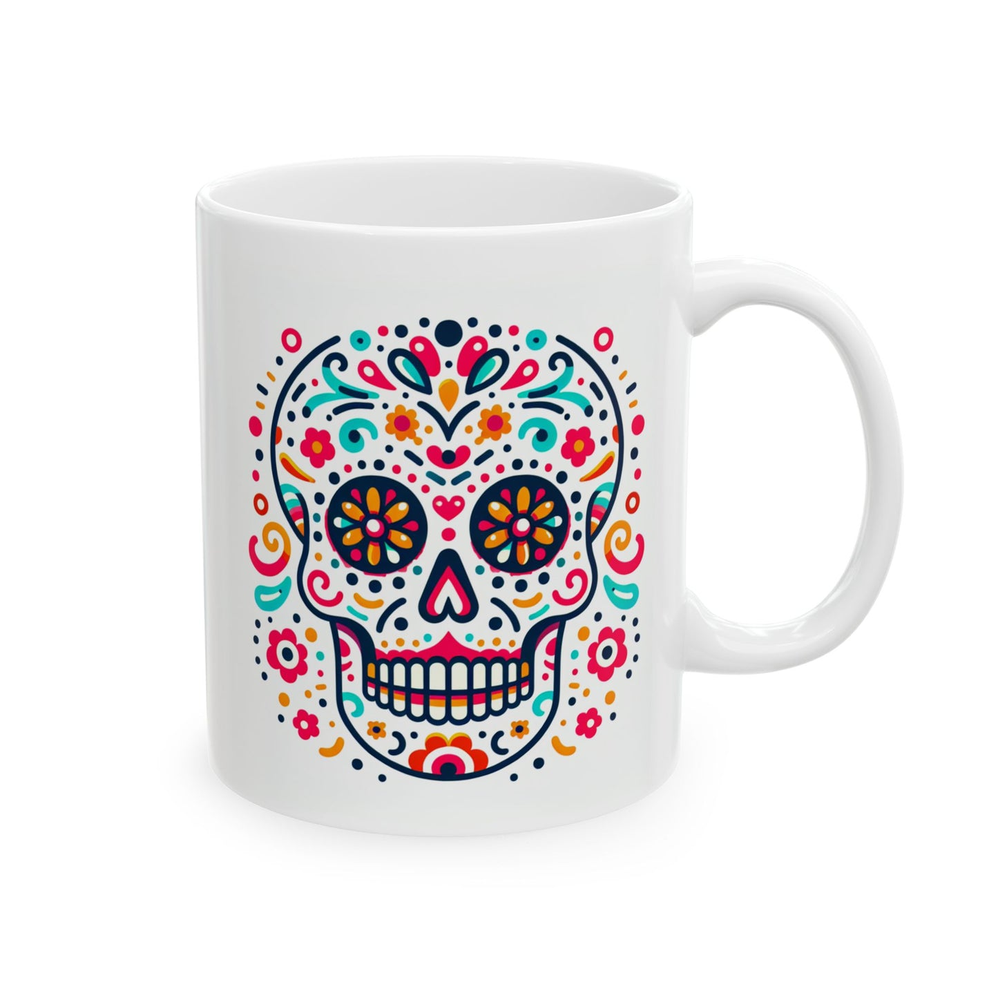 Day of the Dead Flower Pattern Coffee Mug