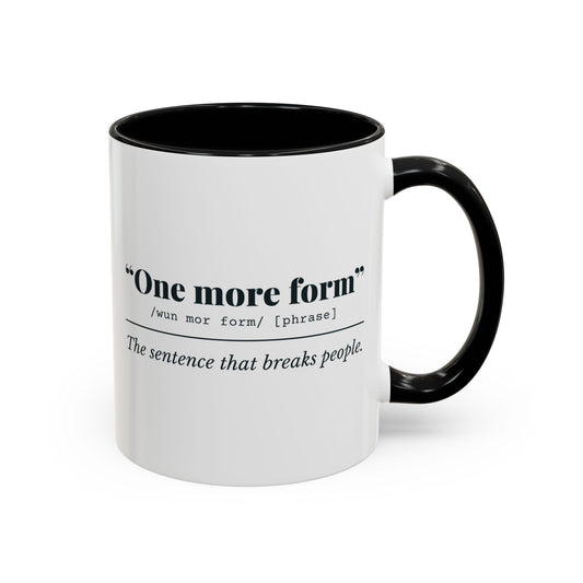 One More Form Mug – Black handle and inside, 11 oz