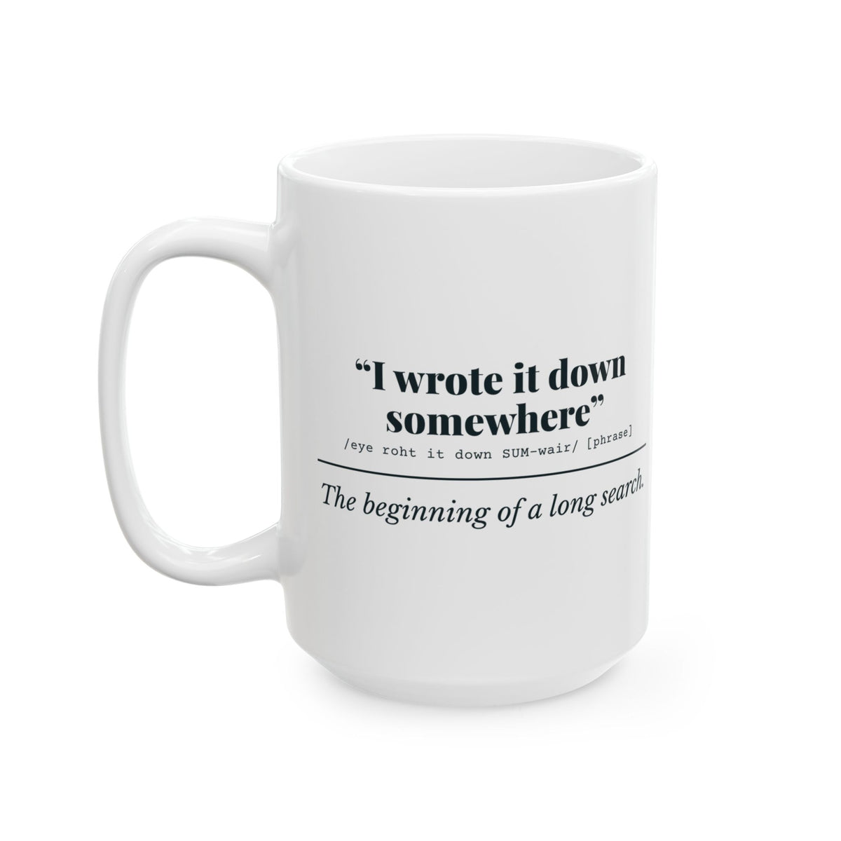 "I Wrote It Down Somewhere" Mug
