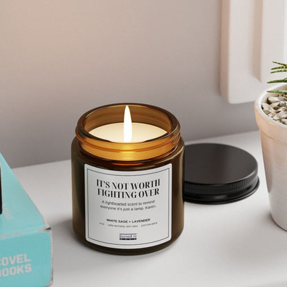 It’s Not Worth Fighting Over candle lit on a windowsill
