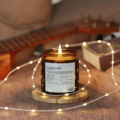 "Guardianship" Definition White Sage + Lavender Soy Candle – Handmade in an Amber Jar