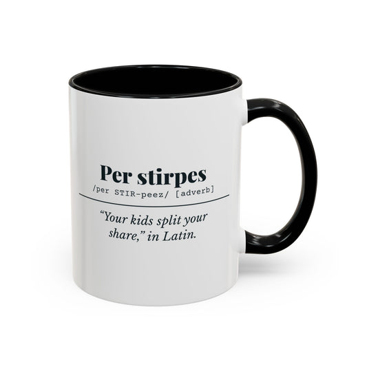Per Stirpes Definition Mug – Black handle and inside, 11 oz