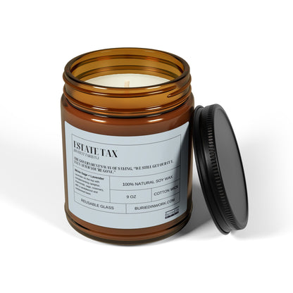 "Estate Tax" Definition White Sage + Lavender Soy Candle – Handmade in an Amber Jar