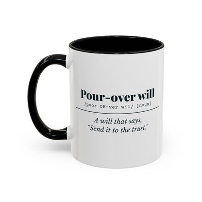 Pour-Over Will Definition Mug – Black handle and inside, 11 oz, other side