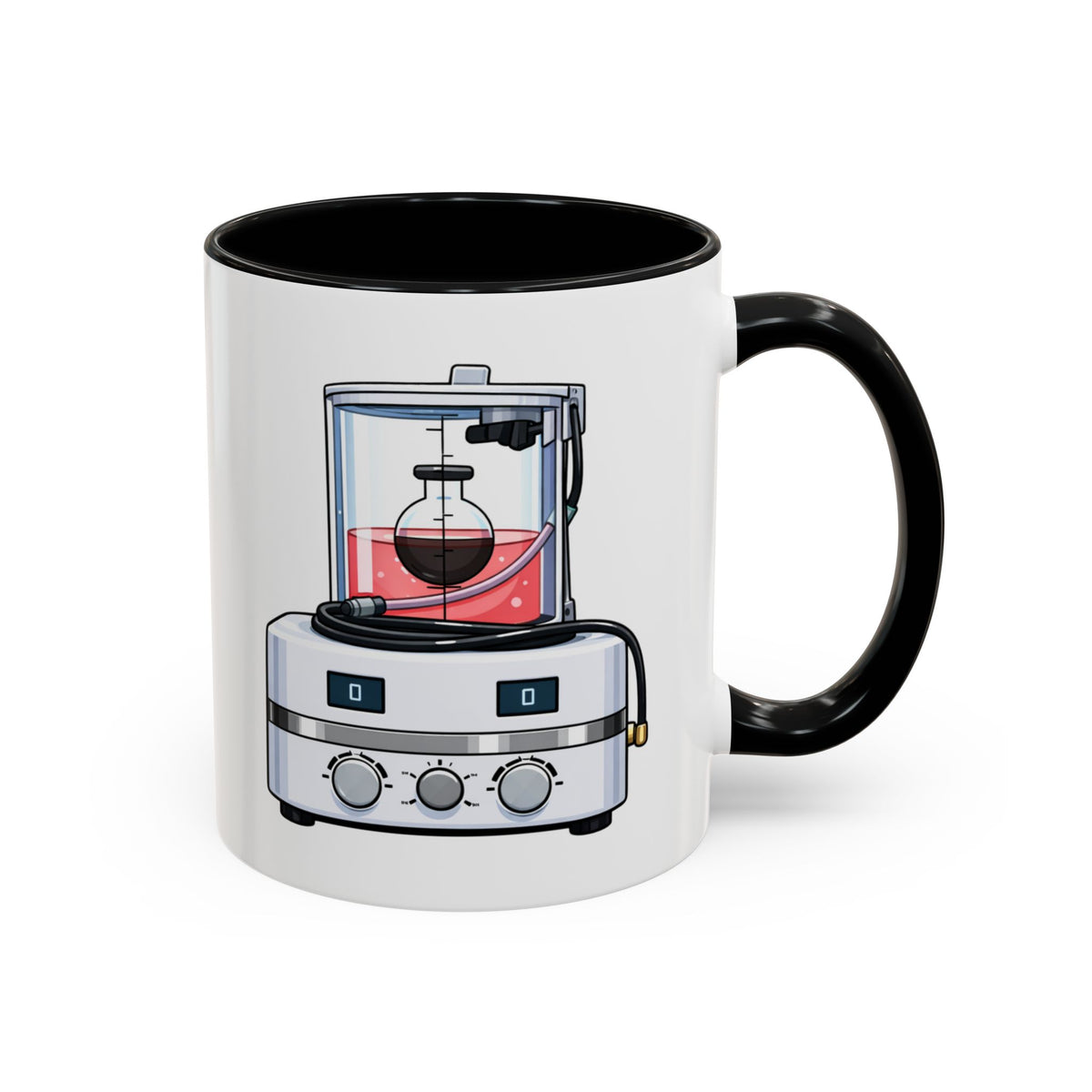 Modern Embalming Machine Mug – Black handle and inside, 11 oz