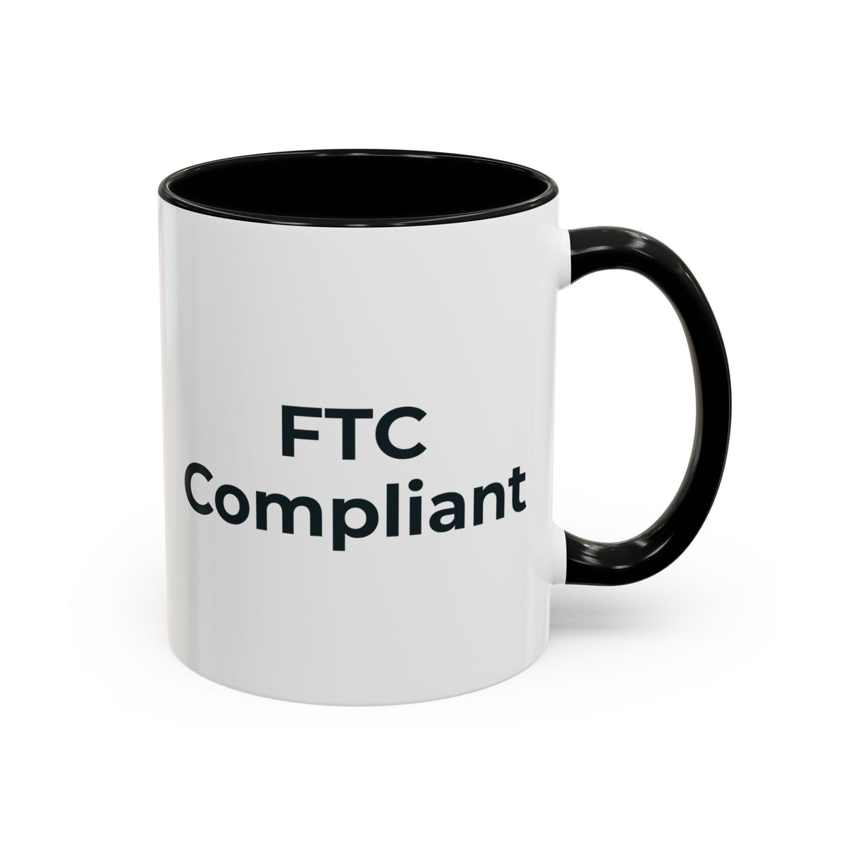 FTC Compliant Mug – Black handle and inside, 11 oz