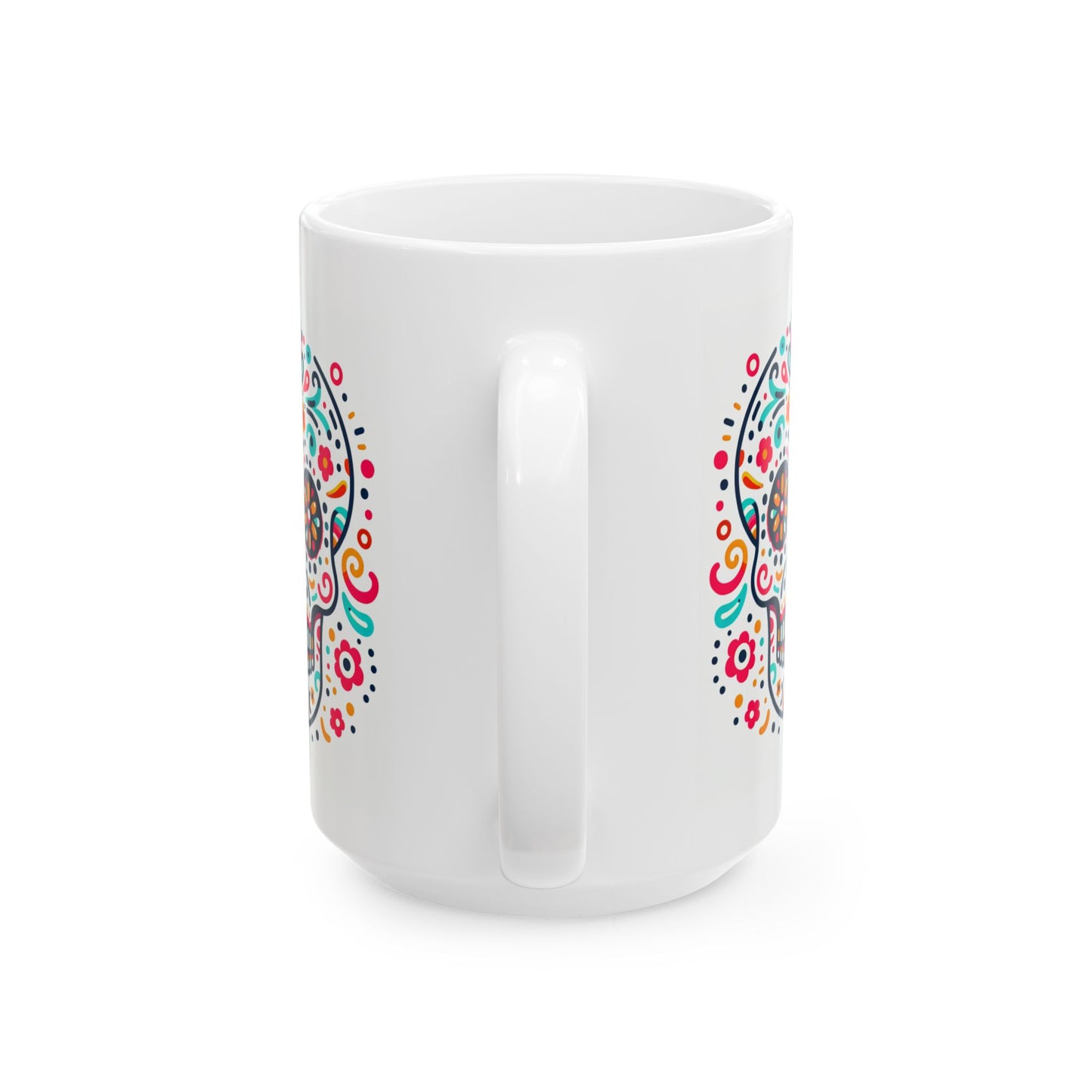 Day of the Dead Flower Pattern Coffee Mug