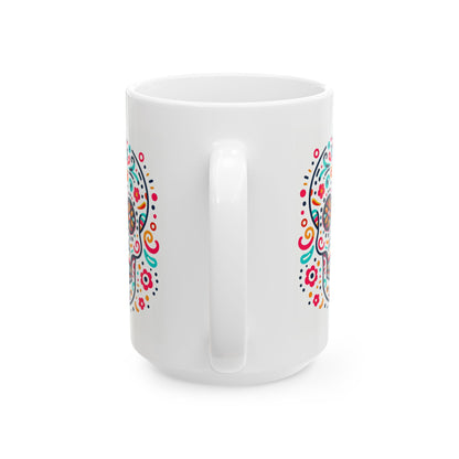 Day of the Dead Flower Pattern Coffee Mug