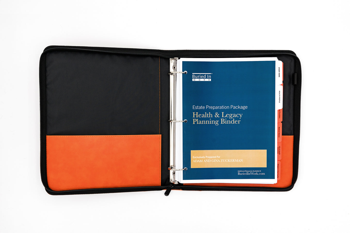 Health & Legacy Information Premium Faux Leather 3-Ring Binder