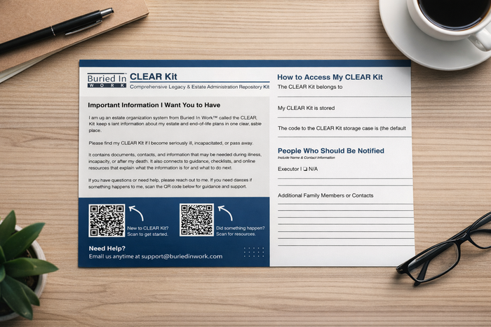 A Where to Find My CLEAR Kit notification card