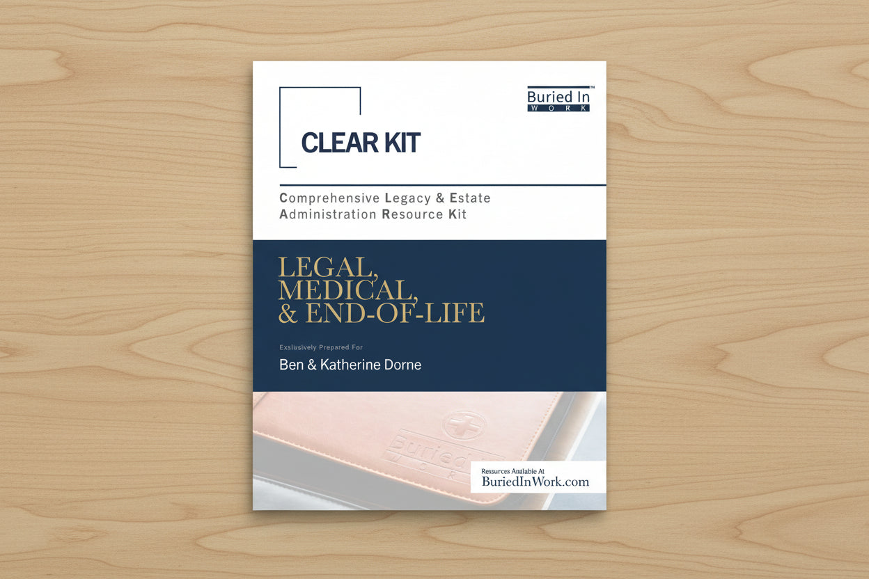 Clear Kit for legal, medical, and end-of-life resources with a focus on legacy and estate administration.
