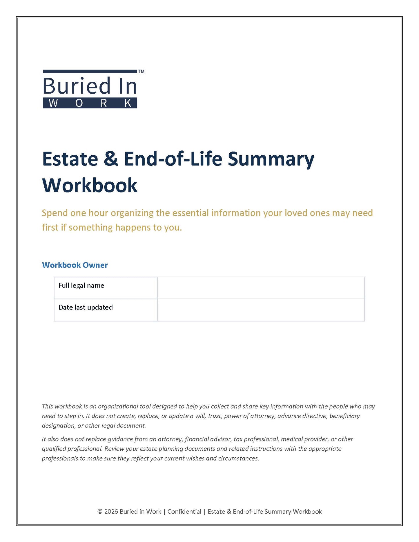 Estate & End-of-Life Summary Workbook