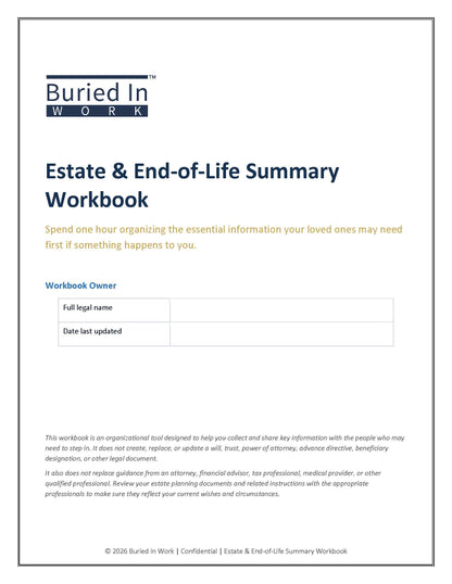 Estate & End-of-Life Summary Workbook