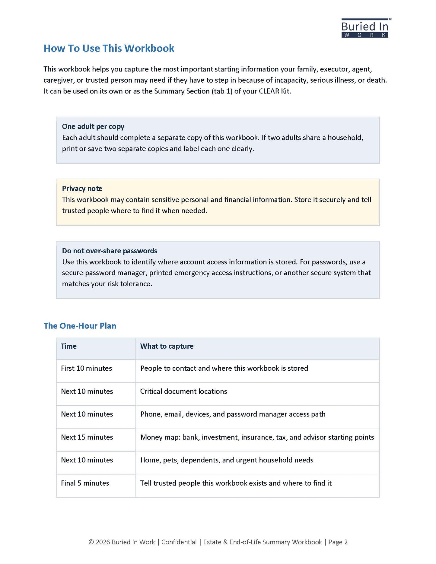 Estate & End-of-Life Summary Workbook