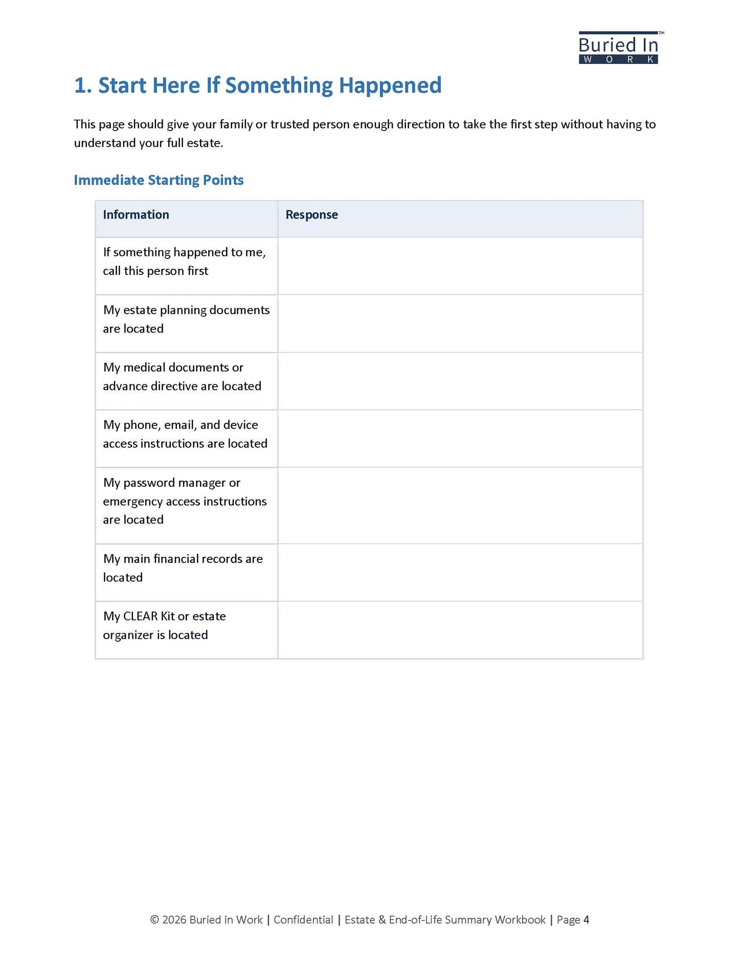 Estate & End-of-Life Summary Workbook