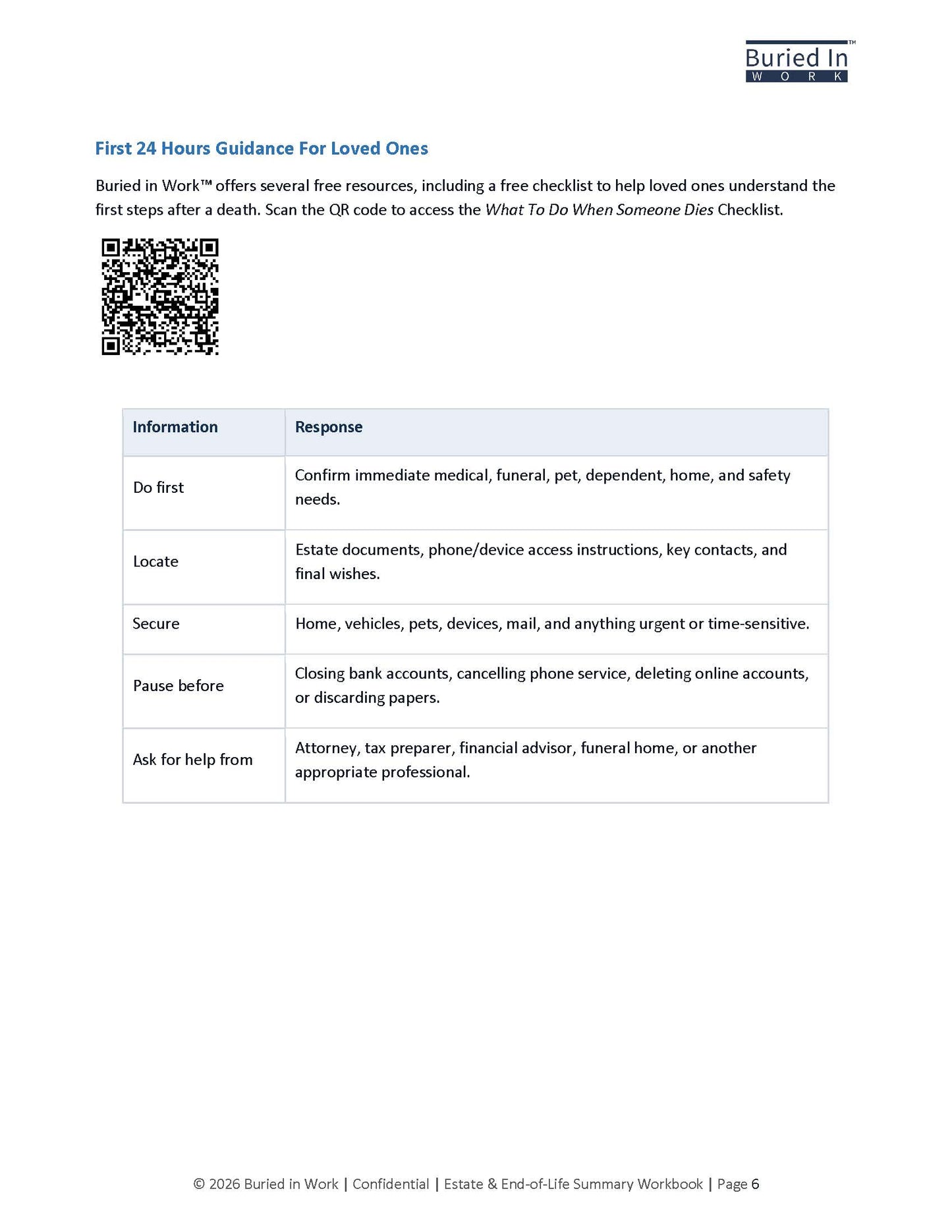 Estate & End-of-Life Summary Workbook